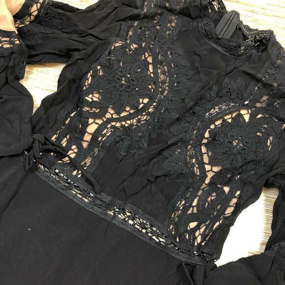 U-117 Dance & Marvel lace trim dress BLACK size S new - Picture 2 of 2